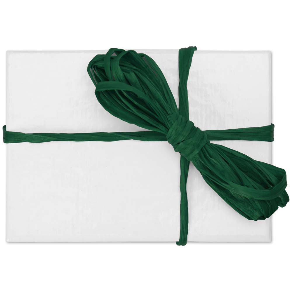 Pearlized Hunter Gift Wrap Packaging Raffia Ribbon with Gift Tags
