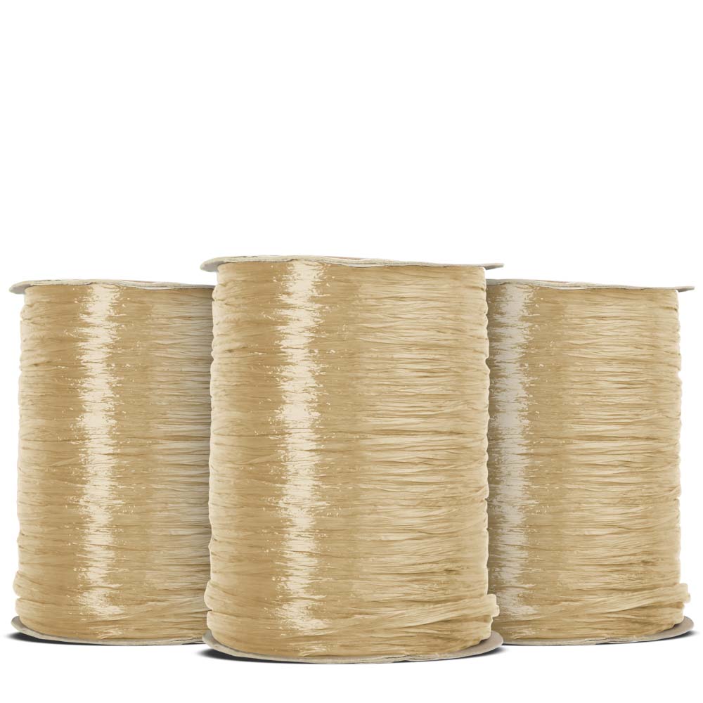Paper Raffia Ribbon Roll 100 Yards for Kraft Packaging and Decoration  (Oatmeal)