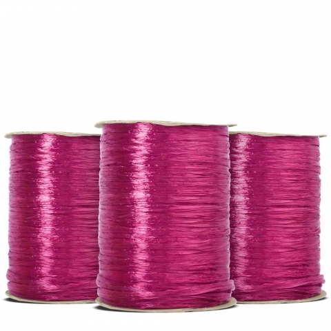 BABCOR Packaging: Beauty Pink Pearlized Nylon Raffia - 100 Yards - Bundle  of 3 Rolls