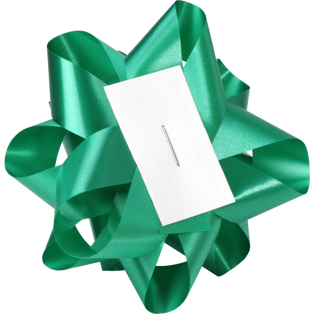 2 Unit Emerald Green Medium Star Gift Bows 3-1/2 Polypropylene Unit Pack 48