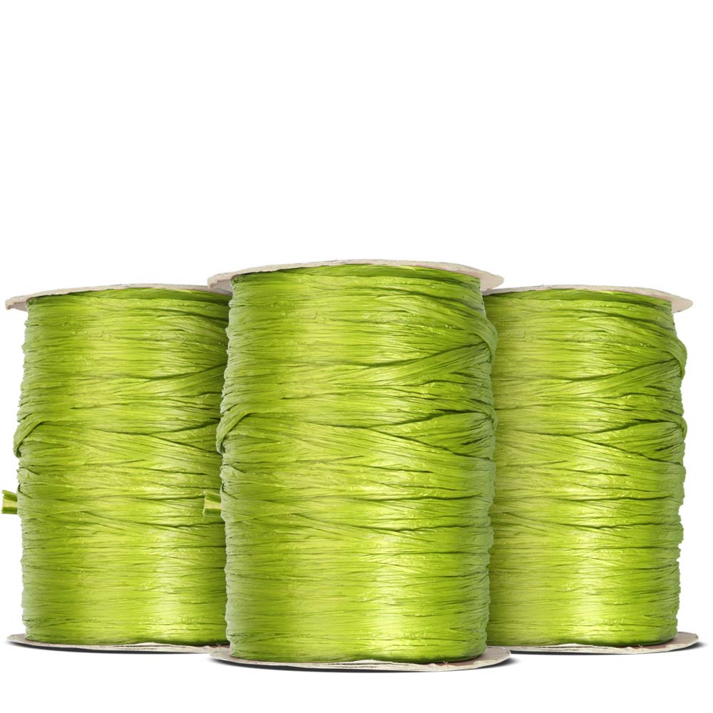 BABCOR Packaging: Chartreuse Matte Rayon Raffia - 100 Yards - Bundle of 3  Rolls