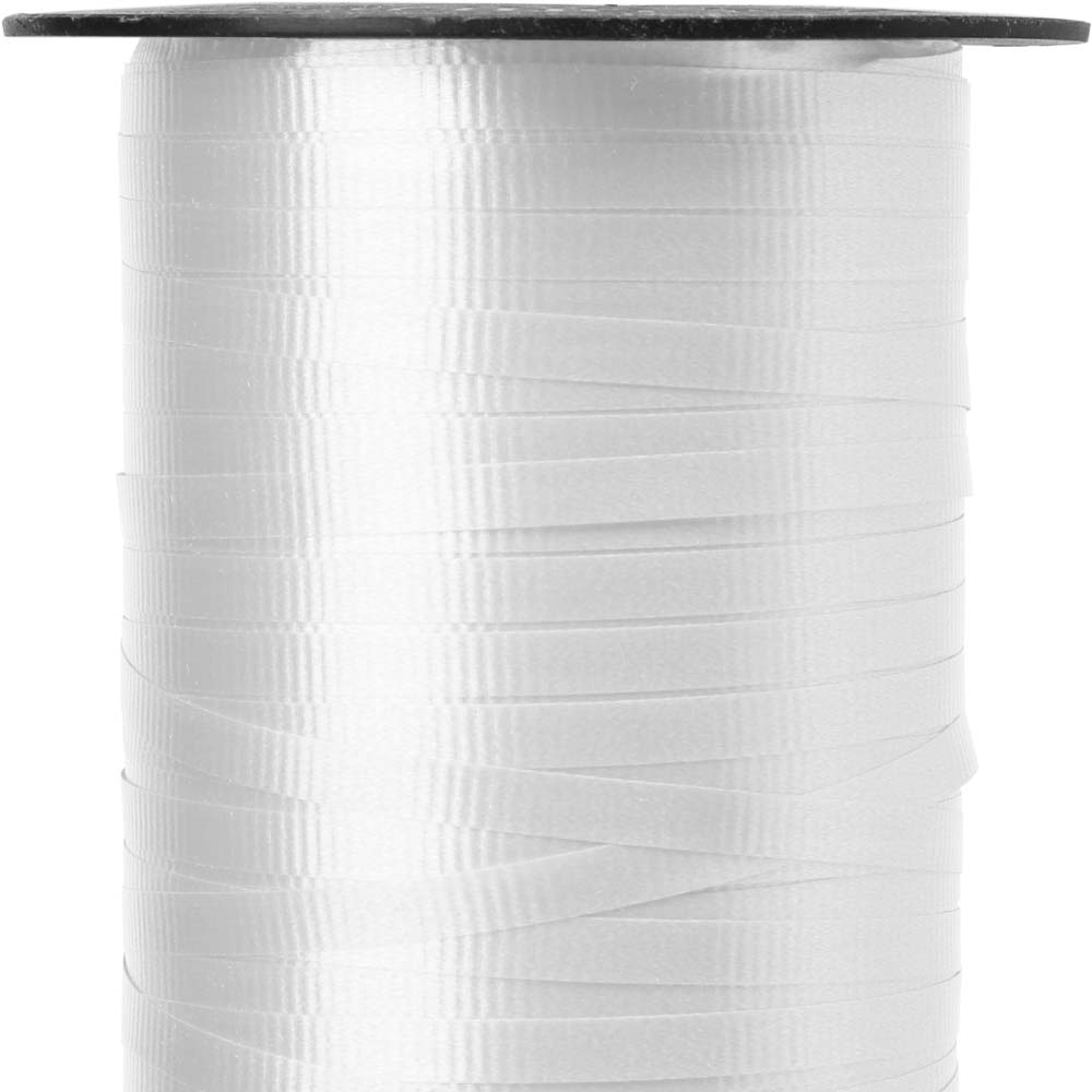 White Smooth Cotton Curling Ribbon - 1/2 x 100 Yds., 1/2 x 250 Yds.,  3/16 x 500 Yds.