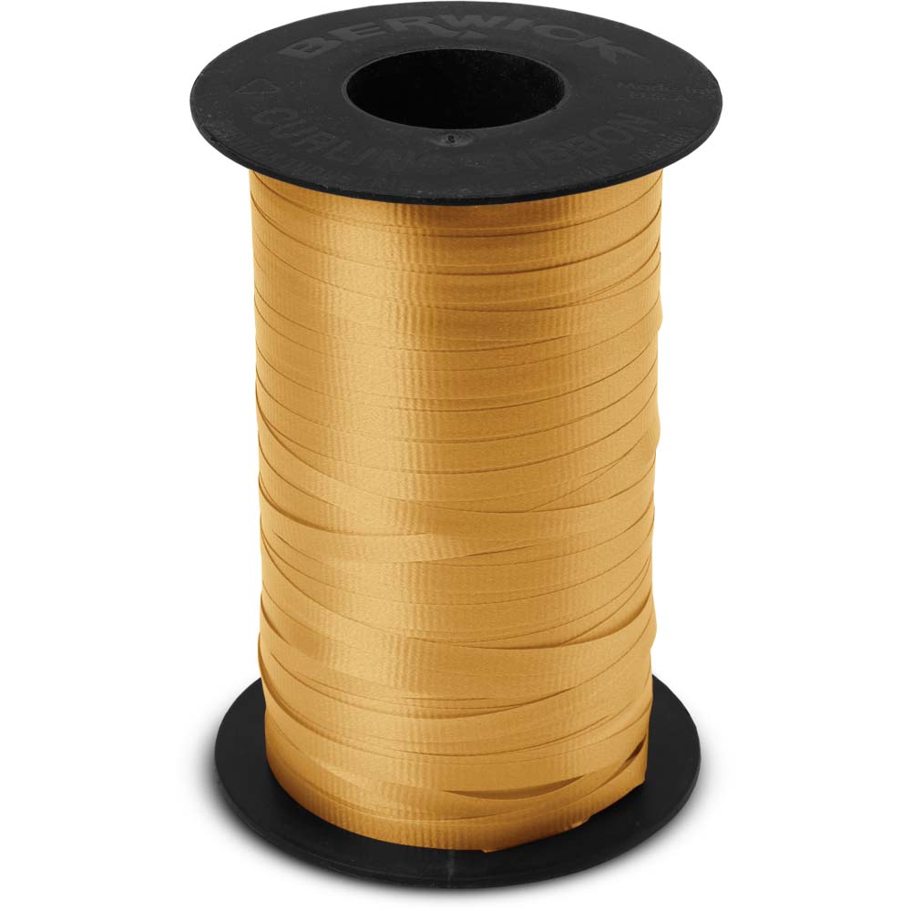 BABCOR Packaging: Gold Splendorette Curling Ribbon - 3/16 in. x 500 Yards -  Bundle of 4 Rolls