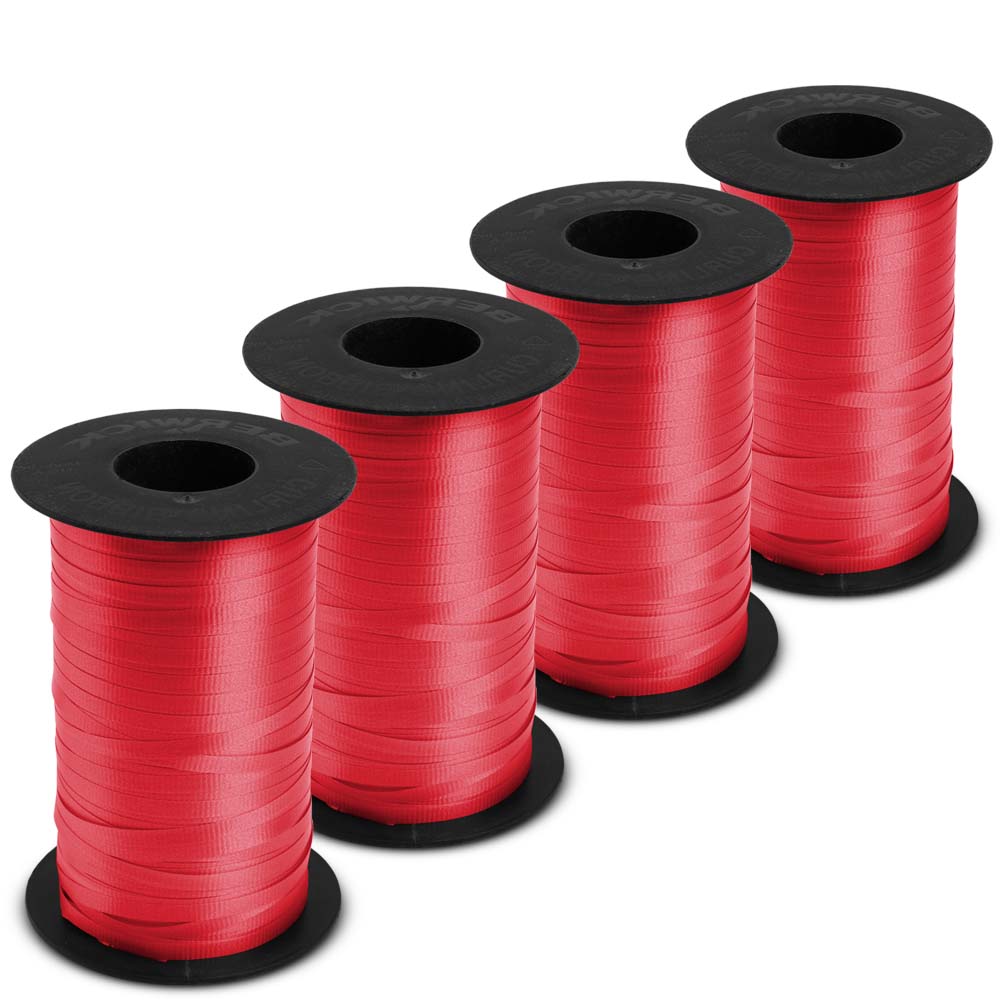 Lava Red Splendorette Curling Ribbon - 3/16 in. x 500 Yards - Bundle of 4  Rolls 4/Rolls