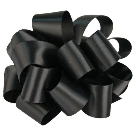 BABCOR Packaging: Black Double Face Satin Ribbon - 1-1/2 in. x 50