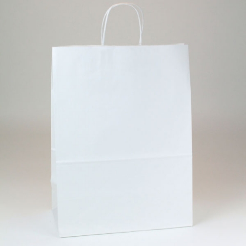 Kraft paper carrier bag with holes and flat paper handles