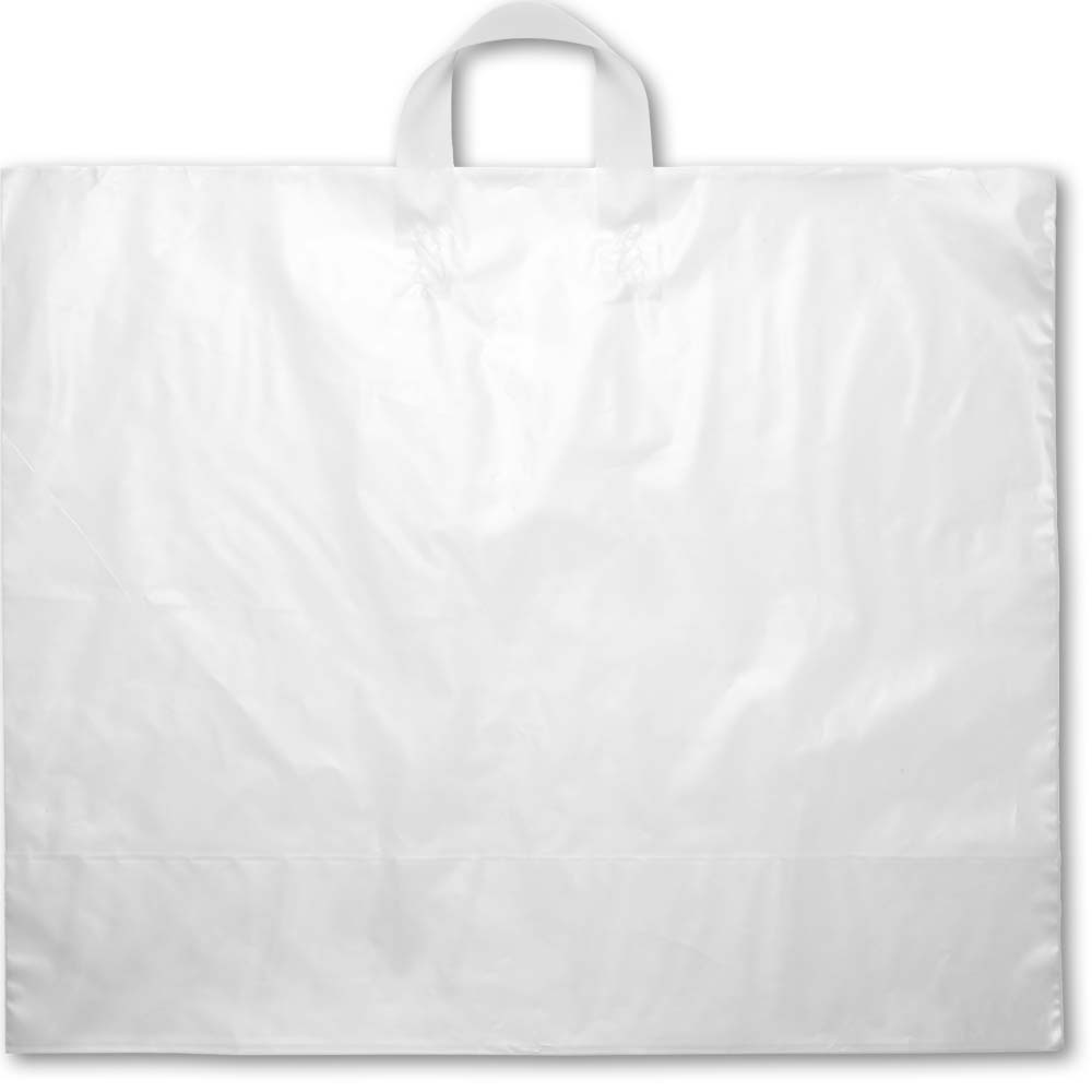 16 x 15 + 6 CITRUS FROSTED SOFT LOOP HANDLE AMERITOTE PLASTIC BAGS - 2.25  mil