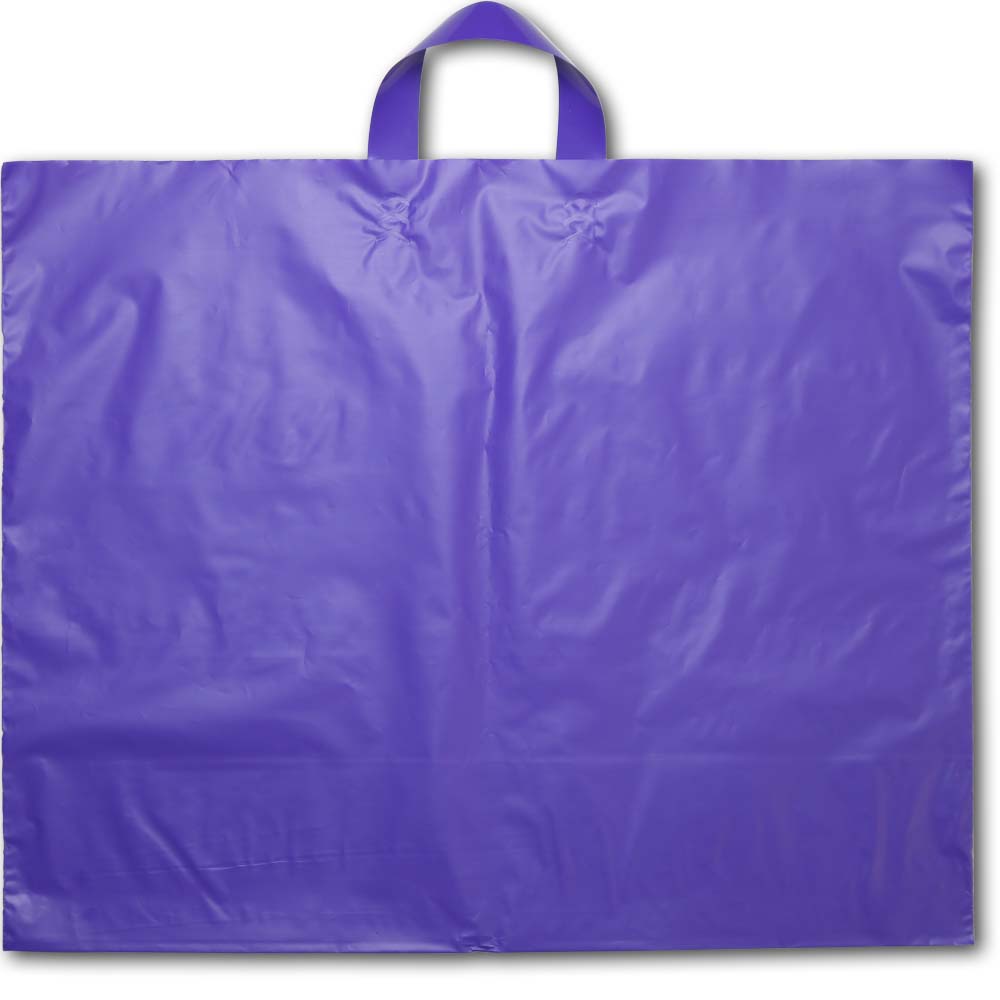 BABCOR Packaging: Purple Plastic Ameritote Shopping Bags w. Soft