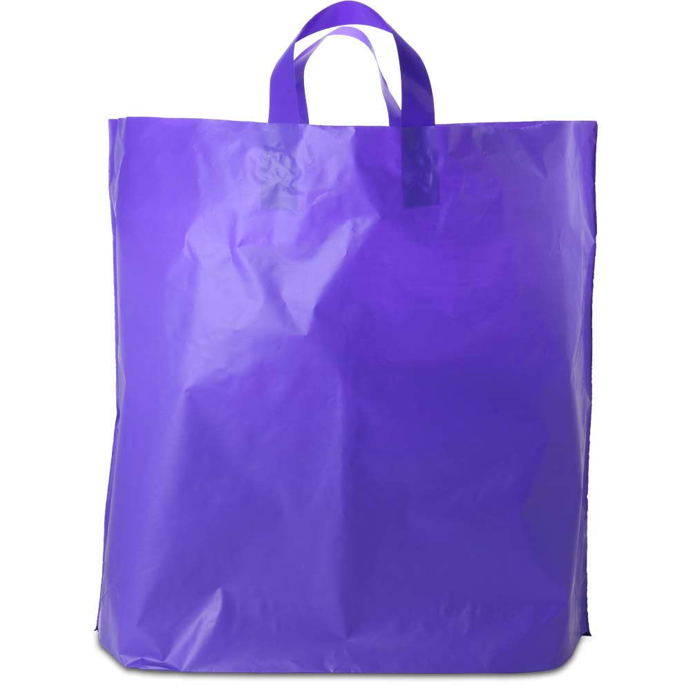 BABCOR Packaging: Clear Frost Plastic Ameritote Shopping Bags w. Soft Loop  Handle - 16 x 6 x 15 in.